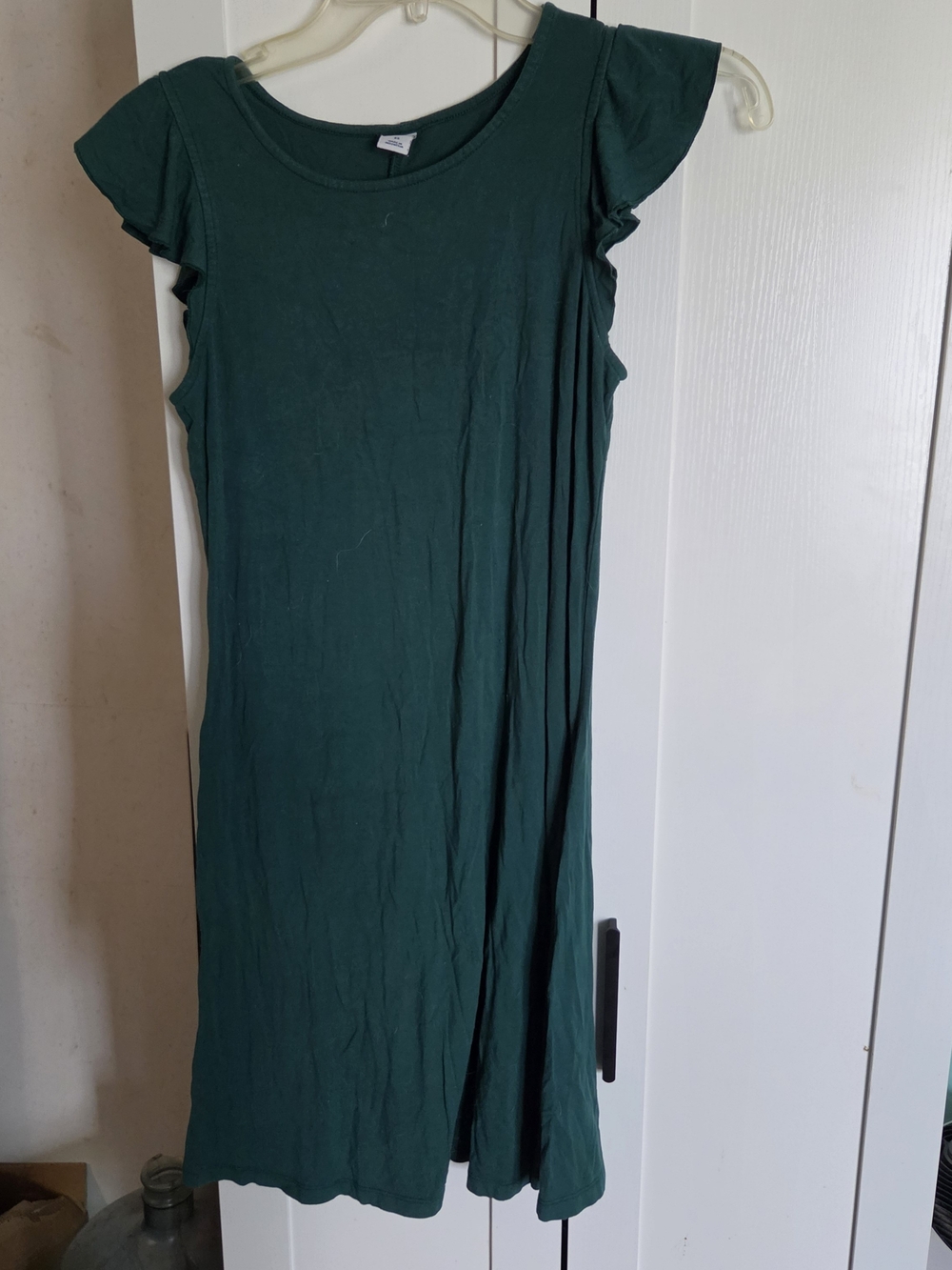 Old Navy Forest Green Flutter Sleeve Midi Dress